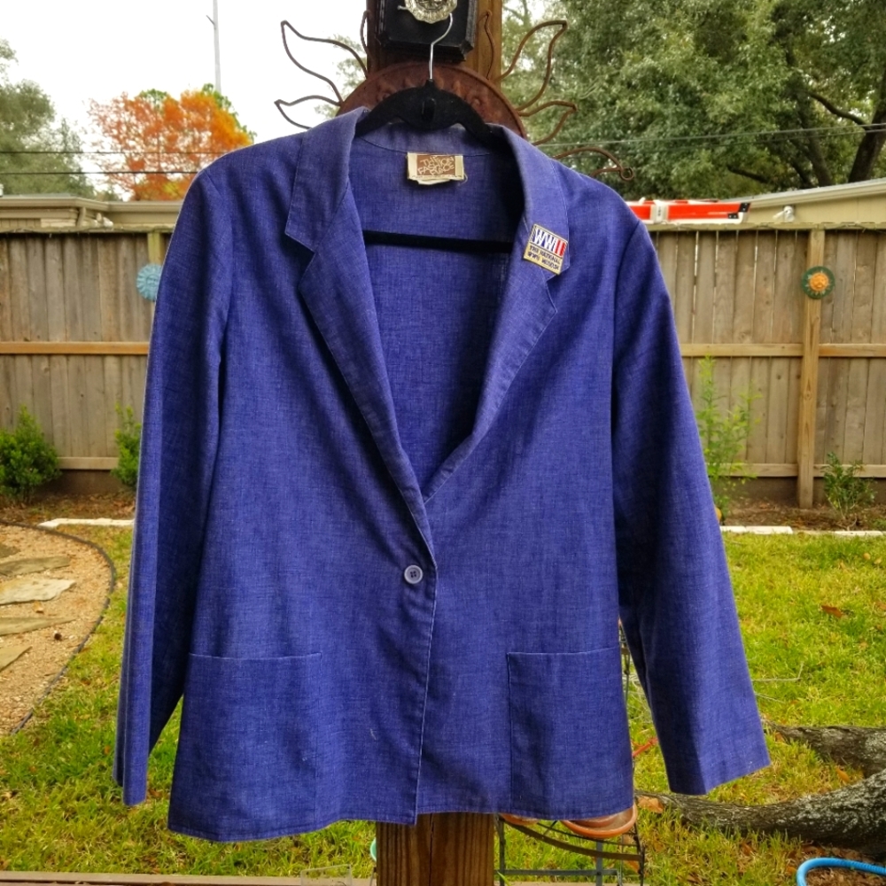 Vintage dark chambray blazer bt The Fashion Place L